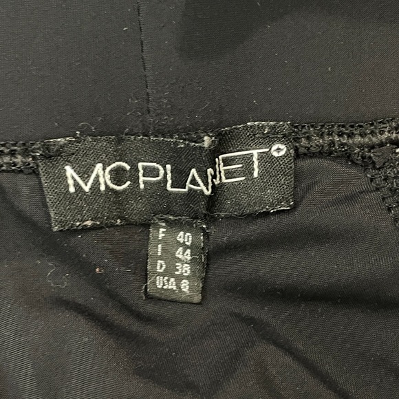 McPlanet Pull On Casual Pants Womens Size 8 Black Stretch  Embellished Logo - Picture 2 of 9